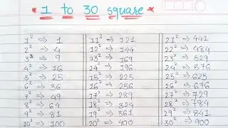1 to 30 square | square numbers 1 to 30 | square root 1 to 30 | 1 thi 30 varg | 1 to 30 varg |