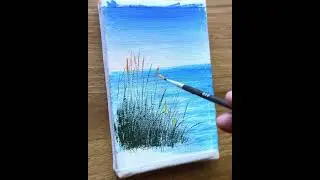 Beach grass acrylic painting #acrylicpainting #painting #art #canvaspainting #beachpainting
