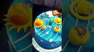 solar system theme cake |Galaxy theme cake | planet cake | fondant planets #youtubeshorts #shorts