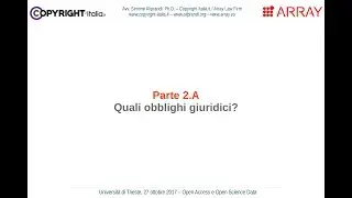 Parte 2.A: Quali obblighi giuridici?