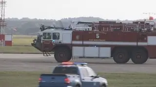 RAF Mildenhall 26/09/2013. KC-135 emergency, delays Osprey flight.