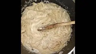 MY DAUGHTER MAKING FETTUCCINE WITH CHEESE,MAYO,HEAVY WHIPPING CREAM, MILK,PARSLEY SOURCREAM