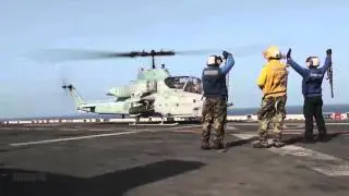 AH-1W Super Cobra Takeoff USS Iwo Jima