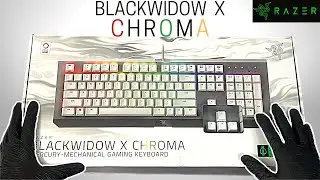Распаковка Razer Blackwidow X Chroma Mercury White