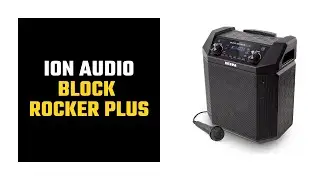 ION Audio Block Rocker Plus - Portable Bluetooth Speaker 100W W/Battery, Karaoke Microphone, AM FM