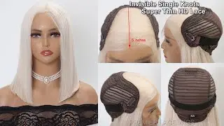 White Blonde Blunt Cut Bob Lace Front Wigs|PREMIER LACE WIGS