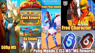 Pubg Mobile C1S3 M5 M6 Royale Pass Rewards | C1S3 Rank Rewards | M5 , M6 Emote