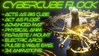 CyberCube Flock. Миньон, монстр, персонаж и робот, взламывающий/контролирующий робопаразита для UE.