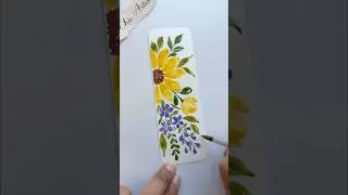 Easy watercolor floral bookmark tutorial #aquarelleart #floraart #learntopaint #satisfying #artreel