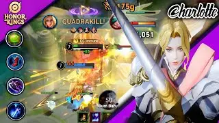 QUADRA KILL CHARLOTTE!! MAX CDR & DAMAGE  BUILD | CLASH LANE GAMEPLAY | HONOR OF KINGS | #01