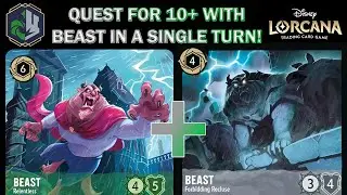 🟢🔘 BEAST RELENTLESS - EMERALD STEEL TOP TIER AFTER RISE OF THE FLOODBORN - Disney Lorcana Gameplay