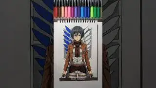Mikasa drawing ✨ #attackontitan #mikasa #drawing #shorts
