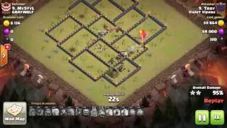 Clash of Clans TH9 GoWiBo 3 STAR ATTACK