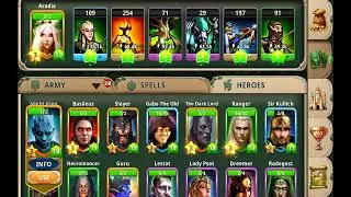 magic world , quest battle,using 5 ranged unit, wood elf,centaur, necro, fire elem, fr mage / archer