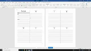 How to create a weekly planner insert in word