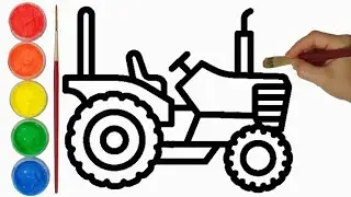 How To Draw A TRACTOR | Drawing and Colouring For Kids