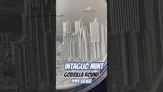 Intaglio Mint! UFO, Godzilla Round.. 999 Fine Silver! 1 Troy Oz.
