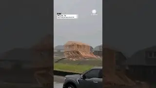 Home Under Construction Collapses In High Winds in Texas