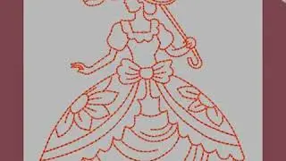 Vintage Victorian Ladies with umbrella redwork embroidery design bundle