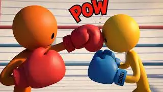 Epic 3D Stickman Boxing #OrangevsYellow #cartoon #stickman #ai