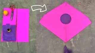 (1Tawa) How To Make A Kite With Plastic Bag & Broom Sticks | Kite banane ka Asan tarika||pari gudda