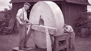 Rock to Grindstone: Carving a Massive Grindstone from Rock by Hand