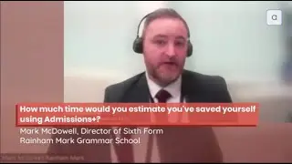 Admissions+ helped our school save time by Mark, Head of Sixth form at Rainham Mark Grammar School