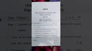 M.Sc. Botany 1st Semester Examination, 2024  paper 3 (Algae and Bryophytes) LU #ytshorts #shorts