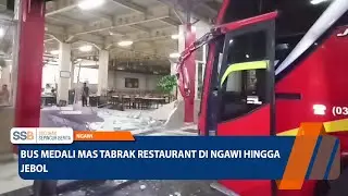 NGAWI - Bus Medali Mas Tabrak Restaurant di Ngawi Hingga