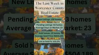 Worcester County Real Estate Market Update #realestate #firsttimehomebuyer #homebuyer #homeowner