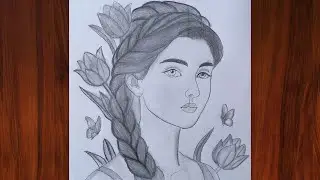 Girl Face Pencil Sketch | Step by Step Drawing Tutorial | Easy drawing for beginners