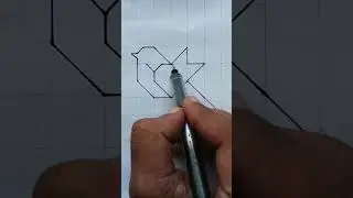 geometrical bird drawing ll#shorts #satisfying #art #drawing #creative #kowshik_art