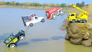 Scorpio Car Bolero Pickup Mahindra Thar Accident Deep Muddy River Pulling Crane Tractor Jcb ? CS Toy