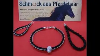 Schmuck aus Pferdehaar flechten - Armband und zwei Anh&auml;nger, halbrund geflochten, Schweifhaarschmuck