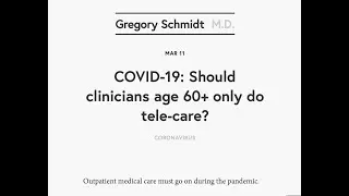 COVID-19: Should clinicians age 60+ only do tele-care?