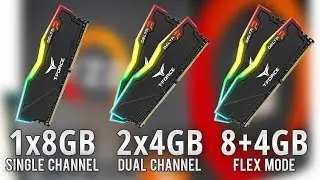 Single Channel (8GB) vs Dual Channel (2x4GB) vs Flex Mode (8GB + 4GB) com RYZEN 5 1600 e RX 580