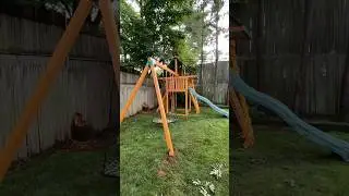 &bull;Dream Swing Set&bull; 3 position Swing Beam, Rock climbing in the back .