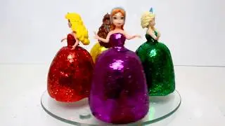 Disney Princess Frozen Elsa & Anna Play Doh Sparkle Dresses Making with Clay & Glitter For Kids