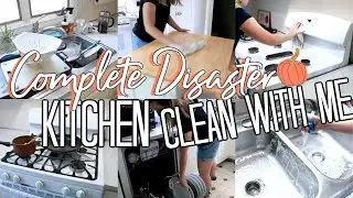 COMPLETE DISASTER KITCHEN CLEAN WITH ME + AFFORDABLE FALL DECOR IDEAS | FALL CLEANING MOTIVATION