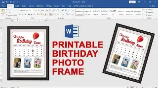 Printable Birthday Wishes Design in Microsoft Word  || Printable birthday wishes photo frame