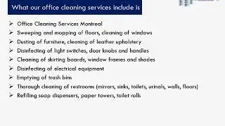 Office Cleaning Services Montreal