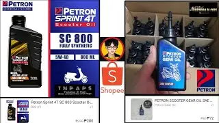 PETRON SPRINT 4T SCOOTER OIL FULLY SYNTHETIC AT GEAR OIL 322 PESOS LANG LAHAT SA SHOPEE