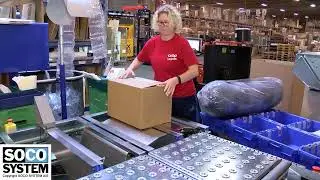 Webshop packaging solution for random box sizes