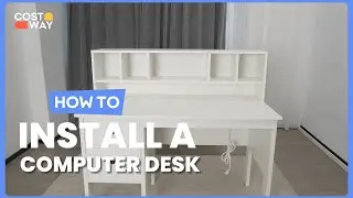 How to Install the 48 Inch Computer Desk with Drawers Power Outlets | 67208951 #costway #howto