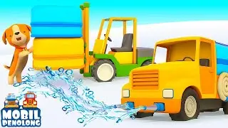 Mobil Penolong Membangun Rumah Es dan Membantu Anak Anjing | Kartun Anak & Game Mobil