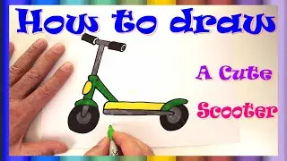 How to draw a Scooter cute & easy way for kids