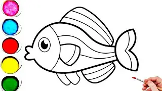 Cute Rainbow Fish Drawing, Painting & Coloring For Kids and Toddlers_ Kids Art