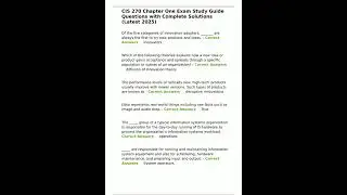 CIS 270 Chapter One Exam Study Guide Questions with Complete Solutions Latest 2025