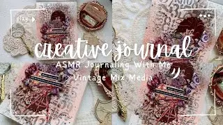 Vintage layers, bold textures & dreamy tones &mdash; my handmade spray in action ✨ #asmr #journal 