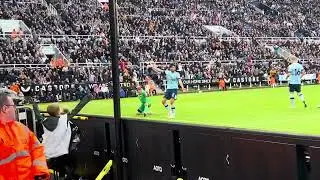 Barnes cross and Anthony Gordon penalty moment. Nufc v Brentford. 17.9.23